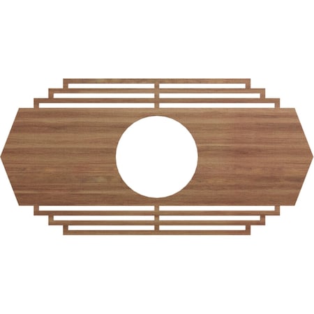 Ekena Millwork Chrysler Wood Fretwork Pierced Ceiling Medallion, Walnut, 28"W x 14"H x 7 3/8"ID x 1/4"T CMWP28X14X0250CSWA
